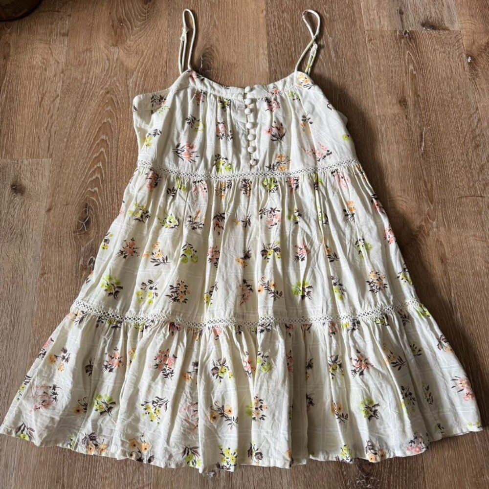 Urban Outfitters Cream Tiered Peasant Cottage Core‎ Mini dress Size S